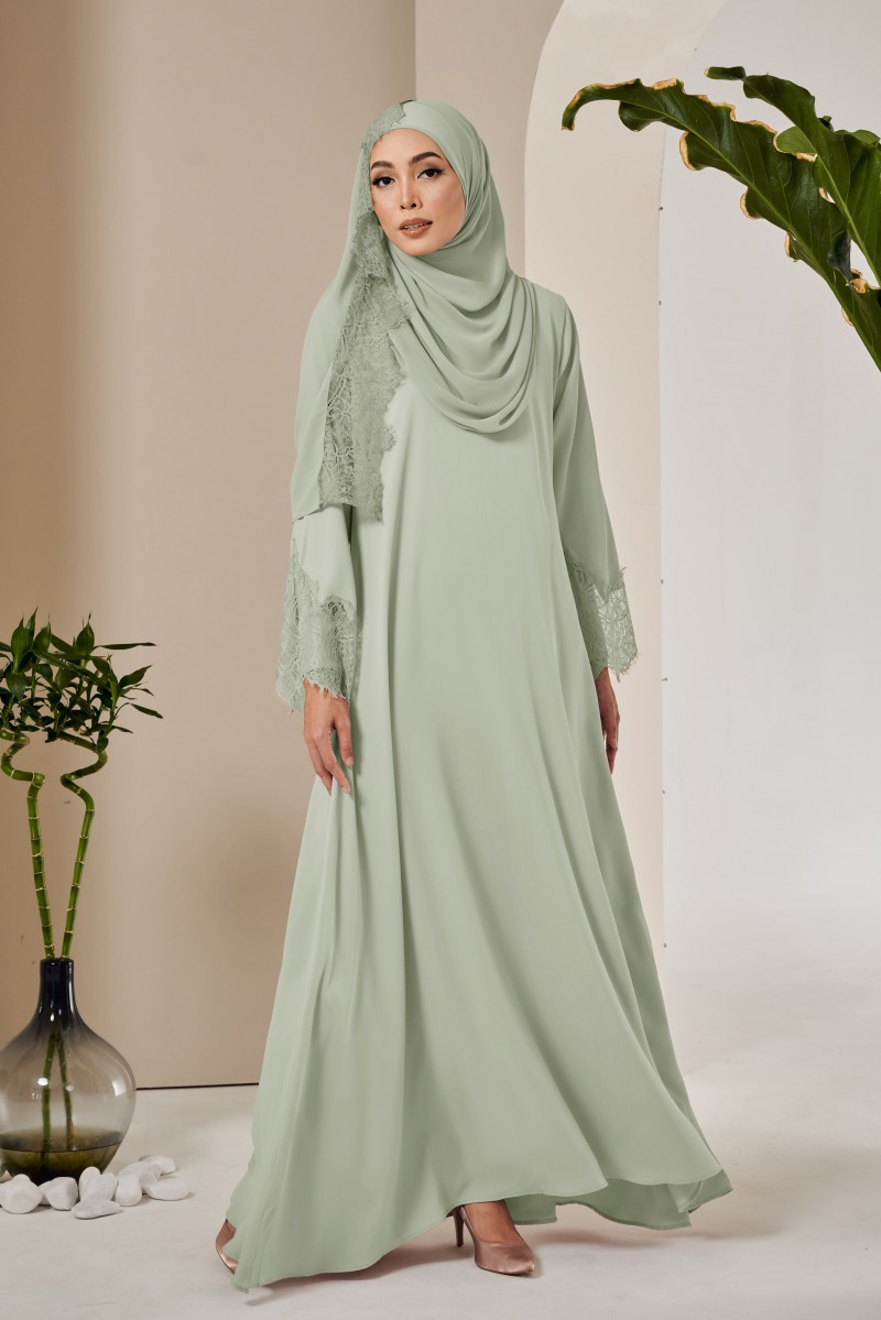 AMIA Abaya in Dusty Green